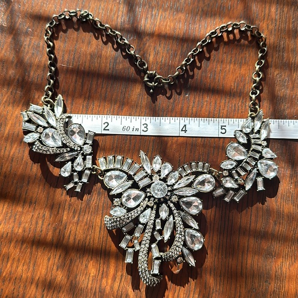 J.Crew style rhinestone statement necklace. Bronze hardware and clasp. EUC - Picture 12 of 13